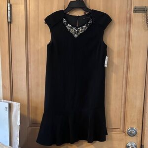 Zara Black Mini Dress with Jewel Detail
